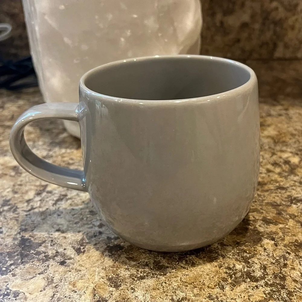 Crate&Barrel Taupe Gray Ceramic Mug 12 oz.